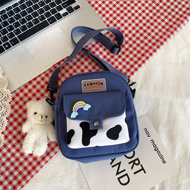 Wholesale nylon cute cow pattern shoulder crossbody bag